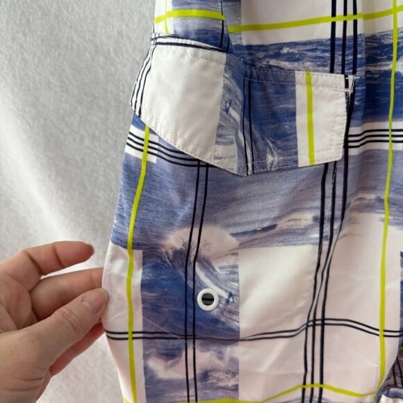 JOE BOXER Big‎ Men's Size XXL Mesh Lined Swim Trunks Shorts Cargo Pocket BLUE - Picture 3 of 6